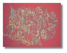 Red Abstract Art - Gold Spinner thumbnail.